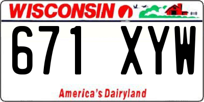 WI license plate 671XYW