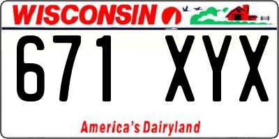 WI license plate 671XYX
