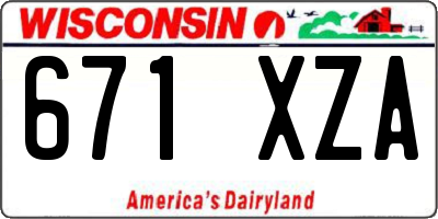 WI license plate 671XZA