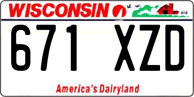 WI license plate 671XZD