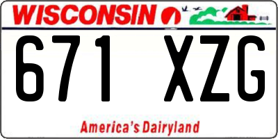 WI license plate 671XZG
