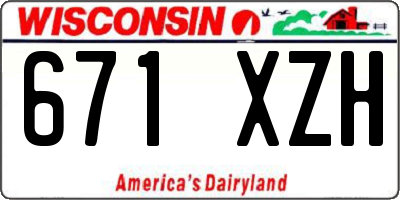 WI license plate 671XZH