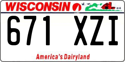 WI license plate 671XZI