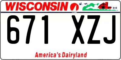 WI license plate 671XZJ
