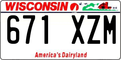 WI license plate 671XZM