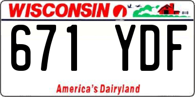 WI license plate 671YDF