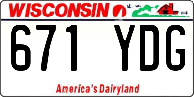 WI license plate 671YDG