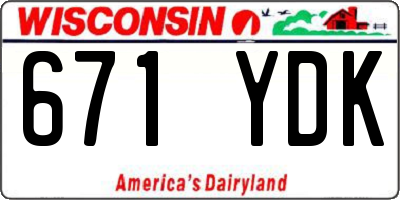 WI license plate 671YDK