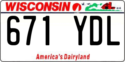 WI license plate 671YDL