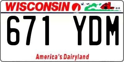 WI license plate 671YDM