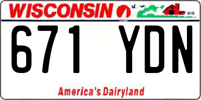 WI license plate 671YDN