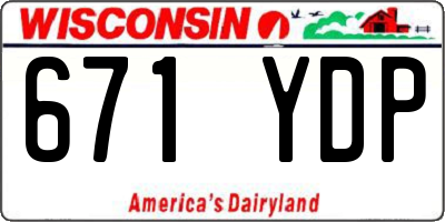 WI license plate 671YDP