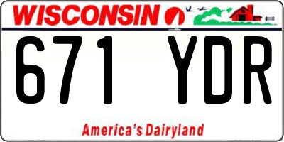 WI license plate 671YDR