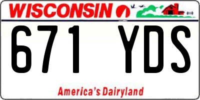 WI license plate 671YDS