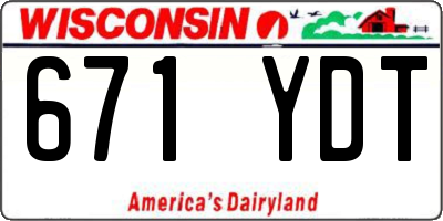 WI license plate 671YDT