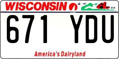 WI license plate 671YDU
