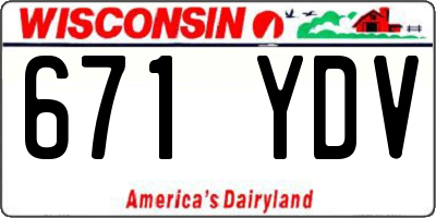 WI license plate 671YDV