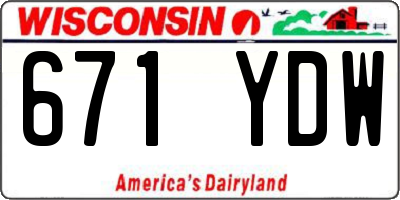 WI license plate 671YDW
