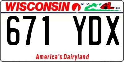 WI license plate 671YDX