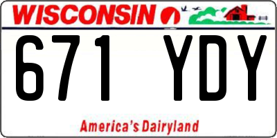 WI license plate 671YDY