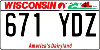 WI license plate 671YDZ
