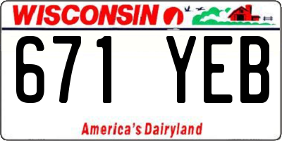 WI license plate 671YEB