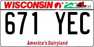 WI license plate 671YEC