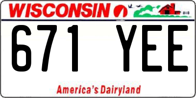 WI license plate 671YEE