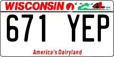 WI license plate 671YEP