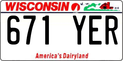 WI license plate 671YER