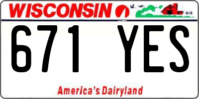 WI license plate 671YES