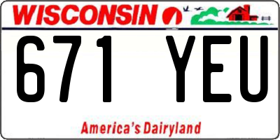 WI license plate 671YEU