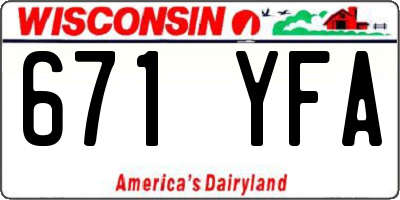 WI license plate 671YFA