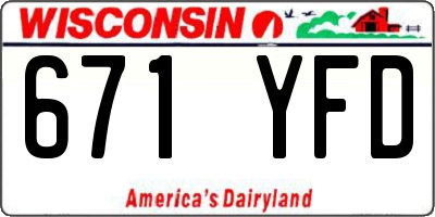 WI license plate 671YFD