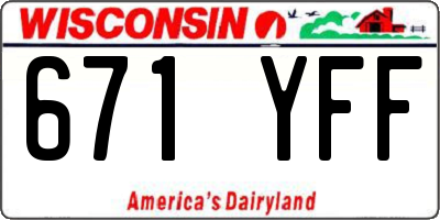 WI license plate 671YFF
