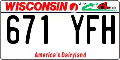 WI license plate 671YFH