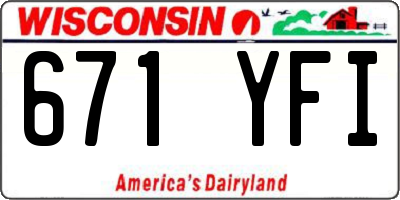 WI license plate 671YFI