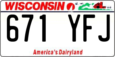 WI license plate 671YFJ