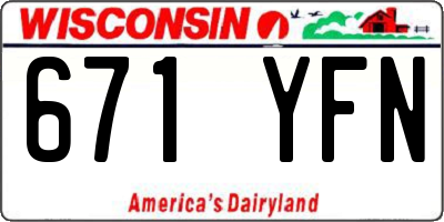 WI license plate 671YFN