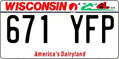 WI license plate 671YFP