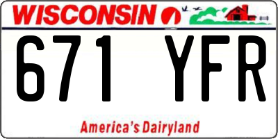 WI license plate 671YFR