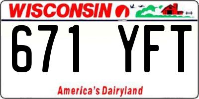 WI license plate 671YFT
