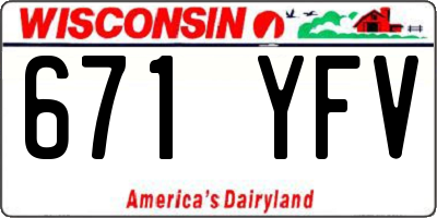 WI license plate 671YFV