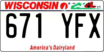WI license plate 671YFX