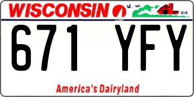 WI license plate 671YFY