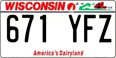 WI license plate 671YFZ