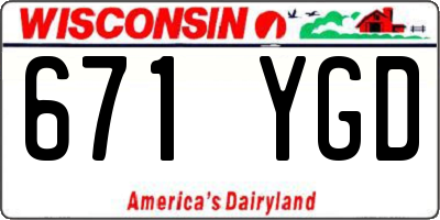WI license plate 671YGD