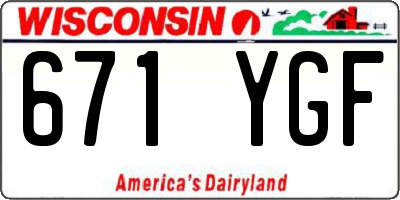 WI license plate 671YGF