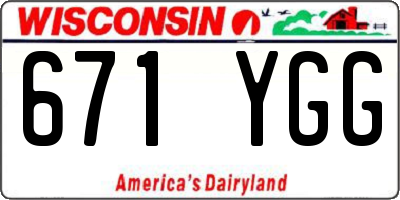 WI license plate 671YGG