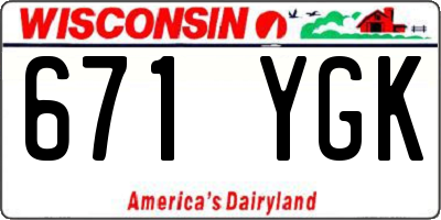 WI license plate 671YGK